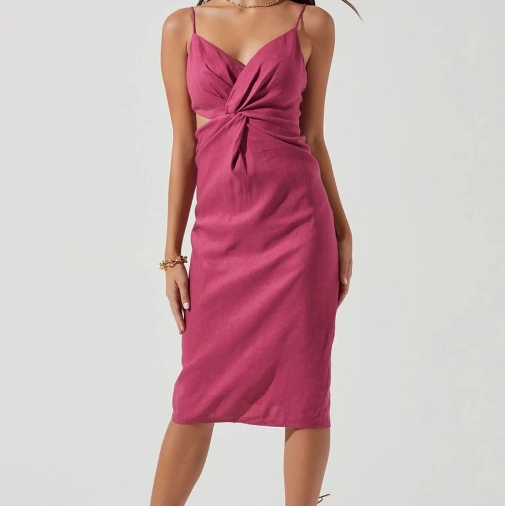 Elegant Pink Sleeveless Dress